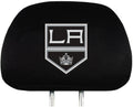 Los Angeles Kings Pair of Premium Auto Head Rest Covers, Embroidered, Black Elastic, 14x10 Inch