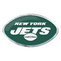 New York Jets Premium Aluminum Metal Raised Auto Emblem, Alternate Logo, Color Embossed, Full Adhesive Backing