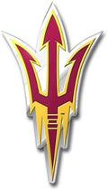 Arizona State University Sun Devils Auto Emblem, Aluminum Metal, Embossed Team Color, Raised Decal Sticker, Full Adhesive Backing