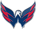Washington Capitals Auto Emblem, Aluminum Metal, Embossed Team Color, Raised Decal Sticker, Full Adhesive Backing
