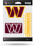 Rico Industries NFL Washington Commanders 5" x 7" Die-Cut Decal - Includes 3 Stickers
