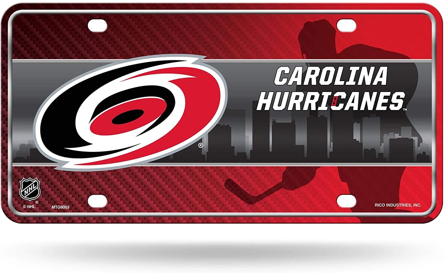 Carolina Hurricanes Metal Auto Tag License Plate, City Design, 6x12 Inch