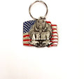 HP Industries Army Heavy Duty Metal Pewter Keychain United States US Military Marine Corp