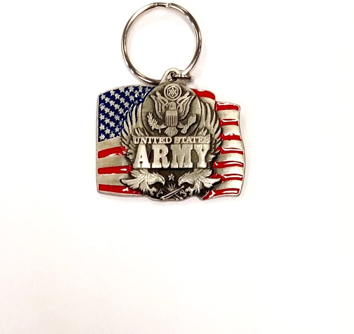 HP Industries Army Heavy Duty Metal Pewter Keychain United States US Military Marine Corp