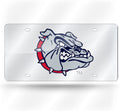 Gonzaga University Bulldogs Premium Laser Cut Tag License Plate, Mirrored Acrylic Inlaid, 6x12 Inch