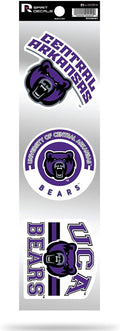Central Arkansas Bears UCA Triple Retro Throwback Spirit Decals Flat Vinyl Auto Home Sticker Sheet University of