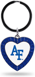 NCAA Air Force Falcons NCAA Rhinestone Heart Colored Keychain, Royal, 3-inches in length