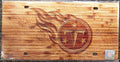Tennessee Titans Premium Laser Cut Tag License Plate, Woodgrain Design, Mirrored Acrylic Inlaid, 6x12 Inch