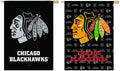 Chicago Blackhawks 28x44 Inch Double Sided House Banner Flag, Glitter Design, Suede