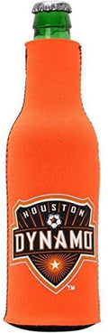 Houston Dynamo MLS 16oz Drink Zipper Bottle Cooler Insulated Neoprene Beverage Holder, Logo Design