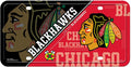 Chicago Blackhawks Metal Auto Tag License Plate, Split Design, 6x12 Inch