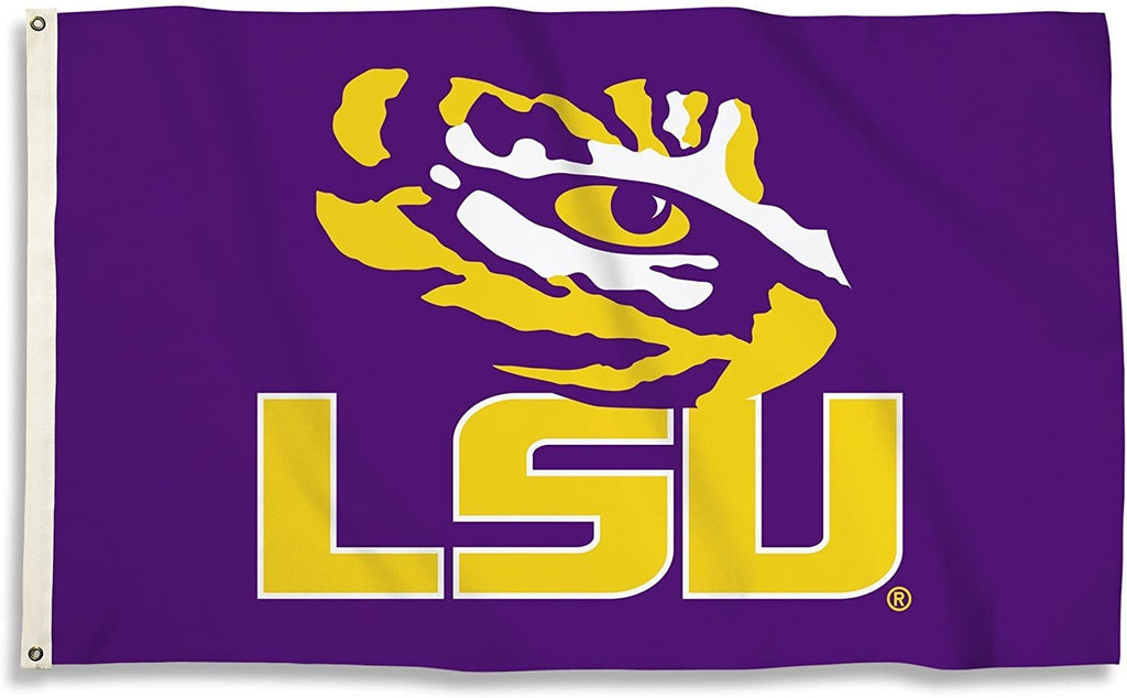 BSI PRODUCTS, INC. - LSU Tigers 3’x5’ Flag with Heavy-Duty Brass Grommets - Louisiana State Football, Basketball, & Baseball Pride - High Durability - Designed for Indoors & Outdoors - Great Gift Idea