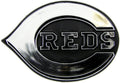 Cincinnati Reds Auto Emblem, Plastic Molded, Silver Chrome Color, Raised 3D Effect, Adhesive Backing