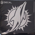 Miami Dolphins 6 Inch Decal Sticker, Metallic Chrome Shimmer Design
