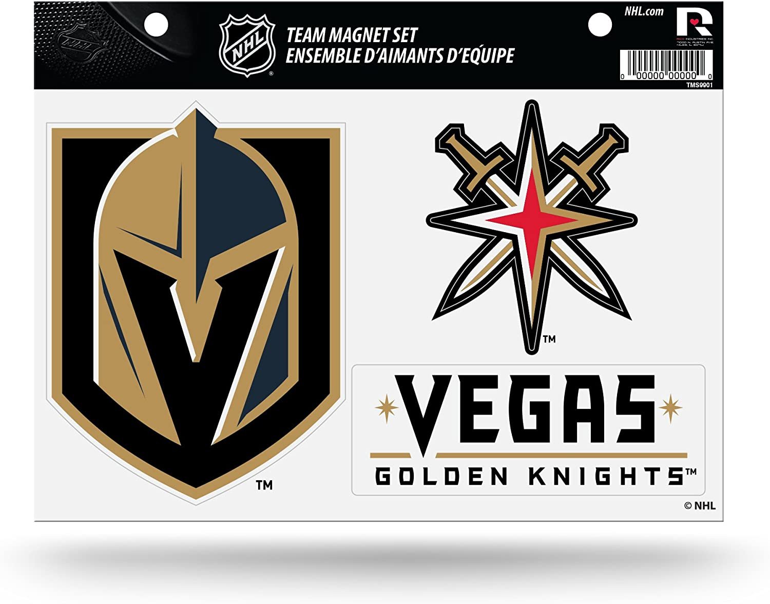 Vegas Golden Knights Die Cut Team Magnet Set Sheet