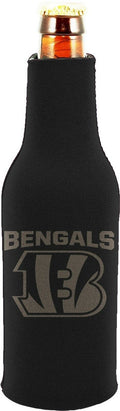 Cincinnati Bengals 2-PACK Zipper BOTTLE Tonal Black Koozie Neoprene Holder