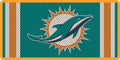 Miami Dolphins Premium Laser Cut Tag License Plate, Jersey Design, Mirrored Acrylic Inlaid, 6x12 Inch