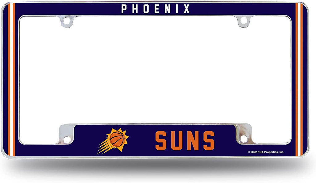 Phoenix Suns Metal License Plate Frame Chrome Tag Cover Alternate Design 6x12 Inch