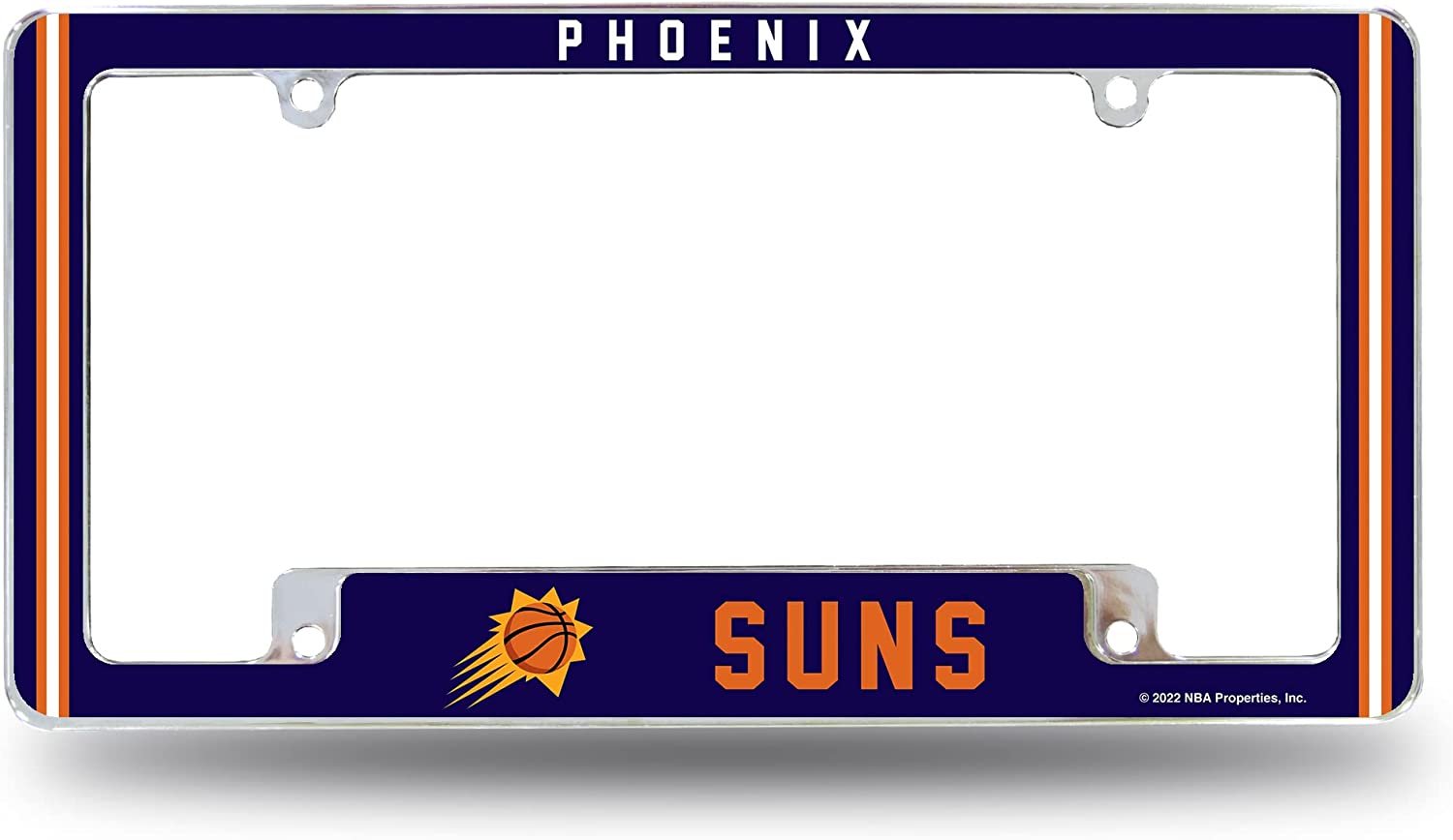 Phoenix Suns Metal License Plate Frame Chrome Tag Cover Alternate Design 6x12 Inch