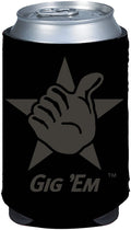 Texas A&M Aggies 2-Pack Black Tonal CAN Beverage Insulator Neoprene Holder Cooler Decal University of