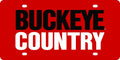 Ohio State University Buckeyes Premium Laser Cut Tag License Plate, Country Design, Mirrored Acrylic Inlaid, 12x6 Inch