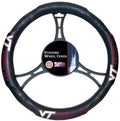 Virginia Tech Hokies Premium Black Steering Wheel Cover, Rubber Grip, 15 Inch