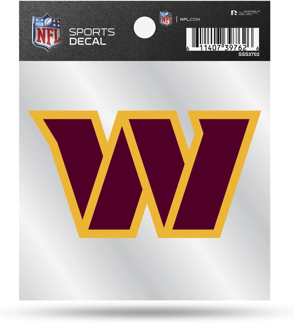 Washington Commanders 4x4 Inch Die Cut Decal Sticker, Primary Logo, Clear Backing