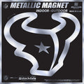 Houston Texans 12 Inch Magnet, Metallic Chrome Shimmer Design, Auto Home, Heavy Duty