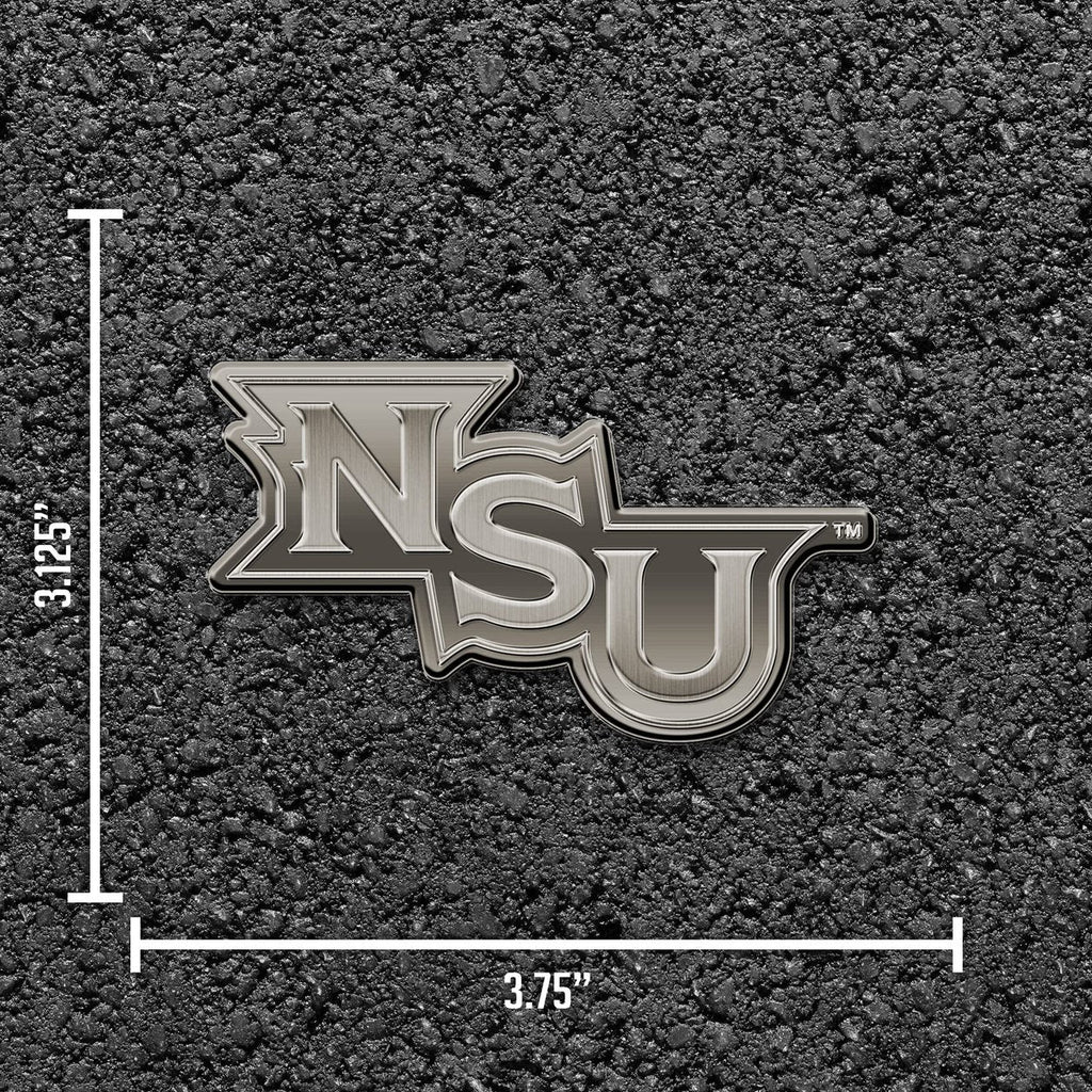 Rico Industries NCAA Northwestern State Demons Antique Auto Emblem Antique Nickel Auto Emblem for Car/Truck/SUV
