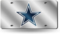 Dallas Cowboys Premium Laser Cut Tag License Plate, Mirrored Acrylic, Inlaid, 12x6 Inch
