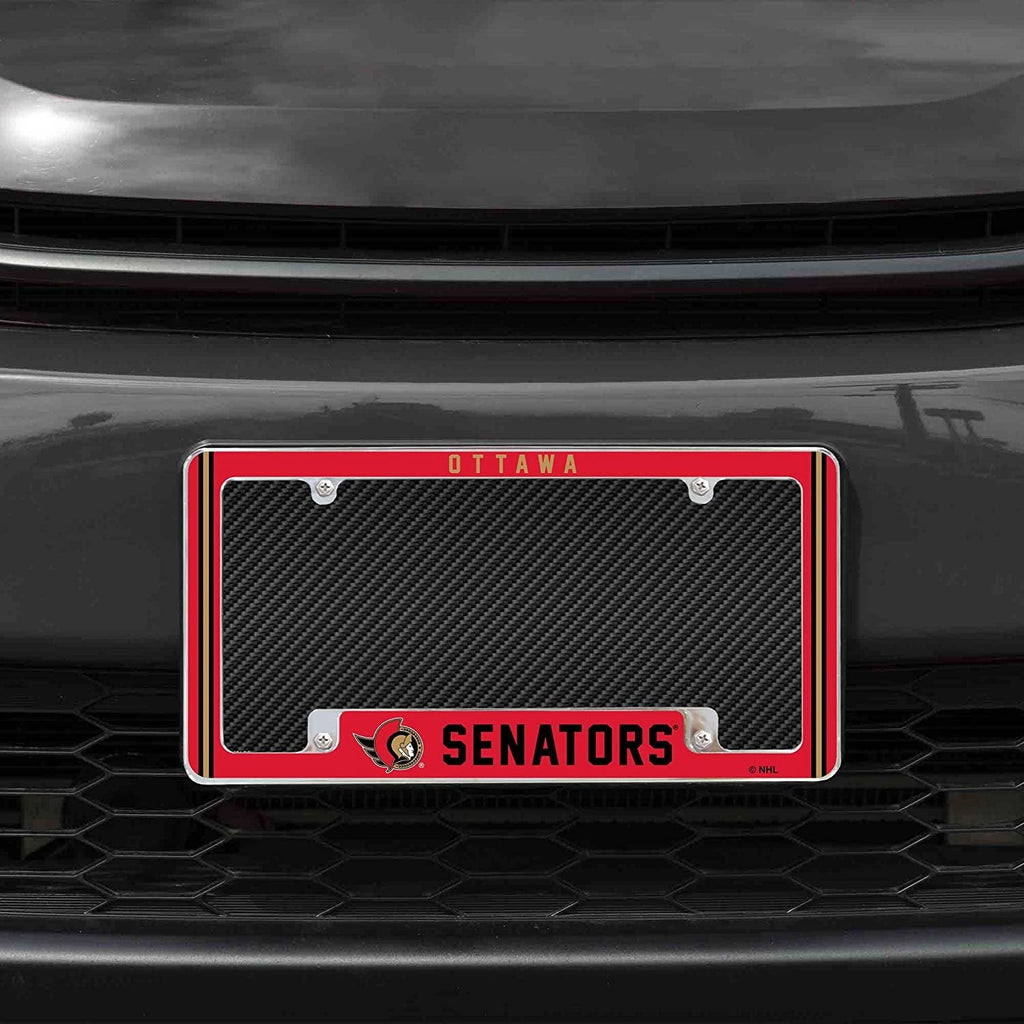 Ottawa Senators Metal License Plate Frame Chrome Tag Cover Alternate Design 6x12 Inch