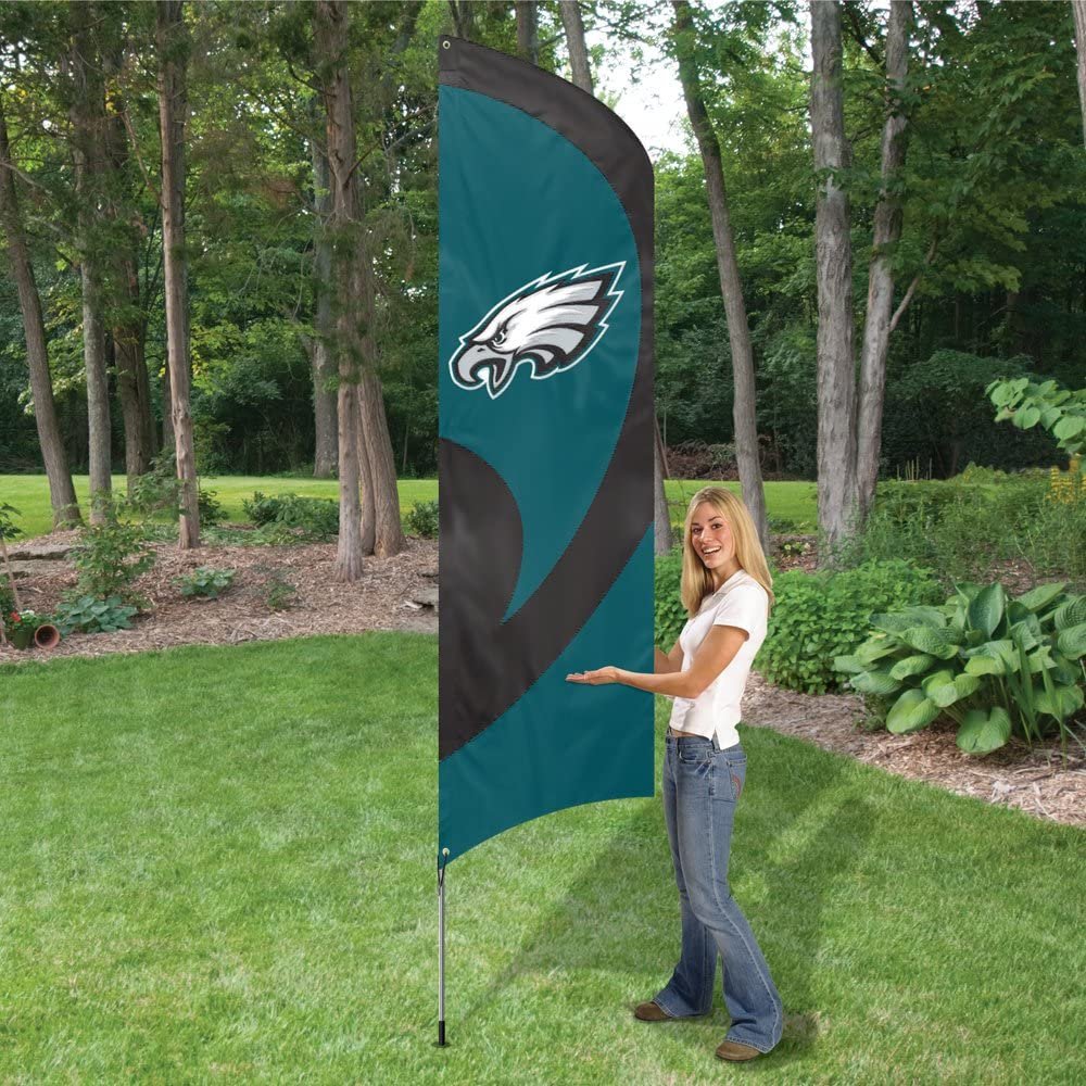 Philadelphia Eagles Tall Team Flag Tailgating Flag Kit 8.5 x 2.5 feet with Pole