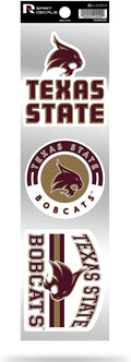 Texas State Bobcats Triple Retro Throwback Spirit Decals Flat Vinyl Auto Home Sticker Sheet University of