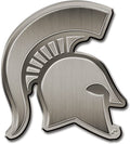 Michigan State University Spartans Solid Metal Auto Emblem Antique Nickel for Car/Truck/SUV