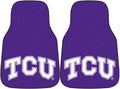 Texas Christian University Horned Frogs TCU Front Floor Mats, Carpet Car Set, 18x27 Inch, Nylon, Set of 2