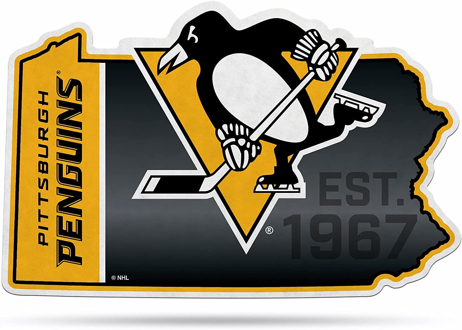 Pittsburgh Penguins 18" State Shape Pennant Soft Felt