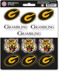 Grambling State University Tigers 12-Piece Mini Decal Sticker Set, 5x6 Inch Sheet, Gift for football fans for any hard surfaces around home, automotive, personal items