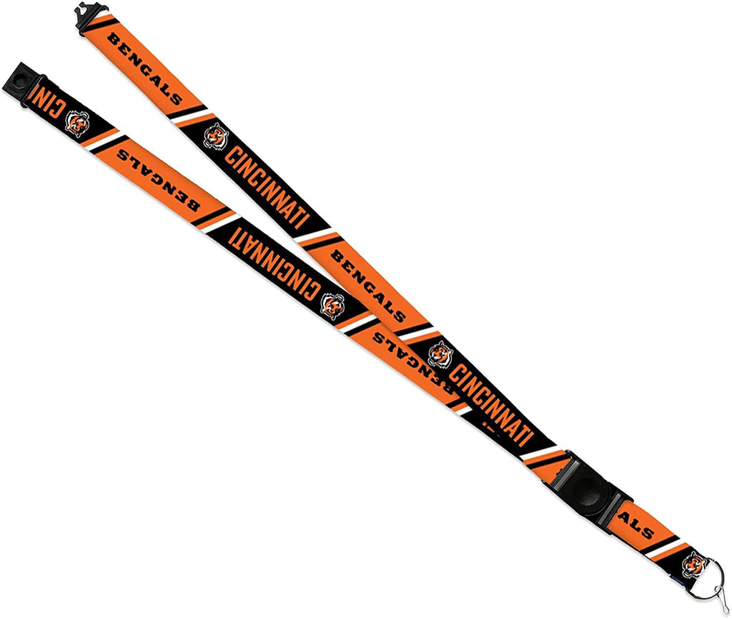 Cincinnati Bengals Lanyard Keychain Double Sided Breakaway Safety Design Adult 18 Inch