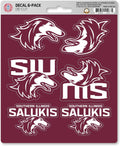 Southern Illinois University Salukis 6-Piece Decal Sticker Set, 5x6 Inch Sheet, Gift for football fans for any hard surfaces around home, automotive, personal items