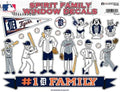 Detroit Tigers Decal Sticker Family Spirit Sheet Flat Vinyl 8x11 Inch