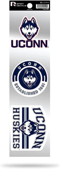 Rico Industries NCAA Connecticut Huskies 3-Piece Retro Spirit Decals