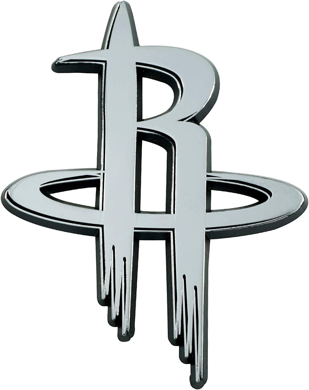Houston Rockets Solid Metal Raised Auto Emblem Decal Adhesive Backing