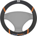 Detroit Tigers Steering Wheel Cover Premium Embroidered Black 15 Inch