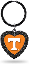 NCAA Tennessee Volunteers NCAA Rhinestone Heart Colored Keychain, Black, 3-inches in length