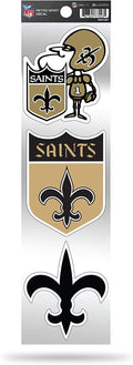 NFL New Orleans Saints NFL 3-Piece Retro Spirit Decals, Team Color, Size of individual decals will vary