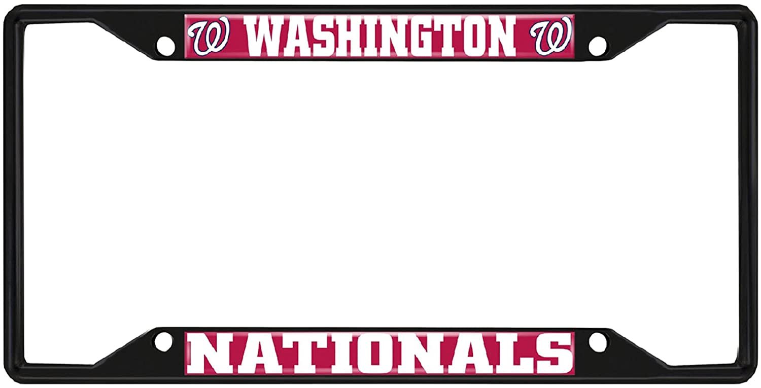 Fan Mats 31325: Washington Nationals Metal License Plate Frame Black Finish, Red