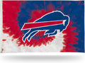 Rico Industries NFL Buffalo Bills Tie-Dye 3' x 5' Banner Flag 3' x 5' Banner Flag Single Sided - Indoor or Outdoor - Home Décor, White