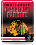 Chicago Blackhawks Metal Parking Sign, Reserved, 8.5 x 11 Inch, High Resolution
