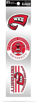Western Kentucky Hilltoppers Triple Retro Throwback Spirit Decals Flat Vinyl Auto Home Sticker Sheet University of
