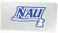 Northern Arizona University Lumberjacks Premium Laser Cut Tag License Plate, Mirrored Acrylic Inlaid, 6x12 Inch